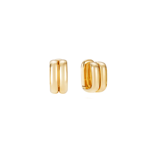 "DOUBLED" 18K YELLOW GOLD SMALL EARRINGS