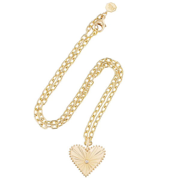 "SMALL POUR TOUJOURS" HEART COIN NECKLACE