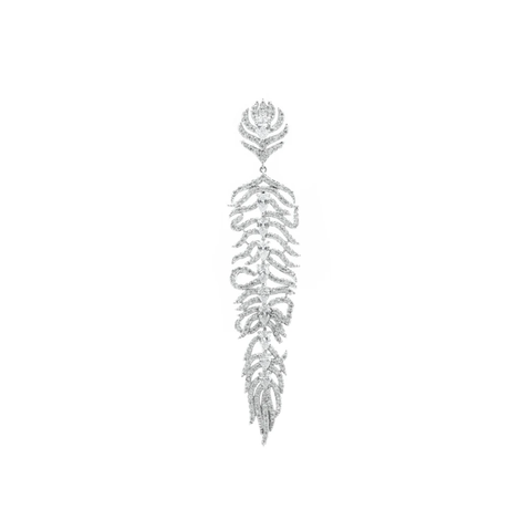 "Crystal Feather" Mono Earring