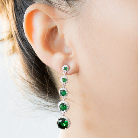 "Green Crystal Drop" Earrings