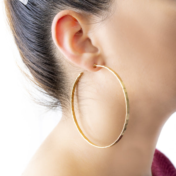 "Open Circle Gold Hoop" Earrings