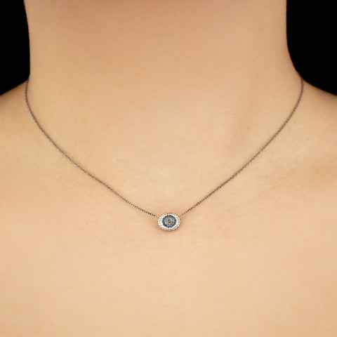 "18k Gold, Diamond and Sapphire Evil Eye" Necklace