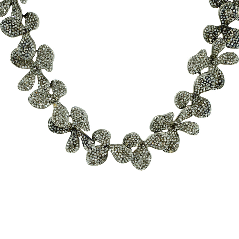 "Pansy" Silver & Diamonds Necklace