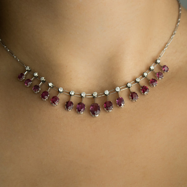 "Vintage Ruby and Diamond" Choker Necklace