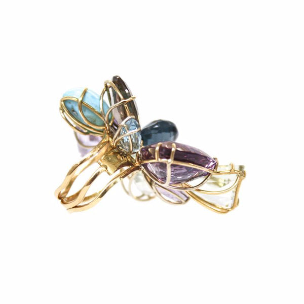 "RAY OF LIGHT" FANCY, MULTICOLOUR COCKTAIL 18K GOLD RING