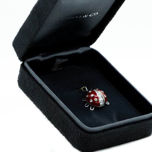 "Tiffany & Co. Platinum & Enamel Ladybug" Pendant Charm