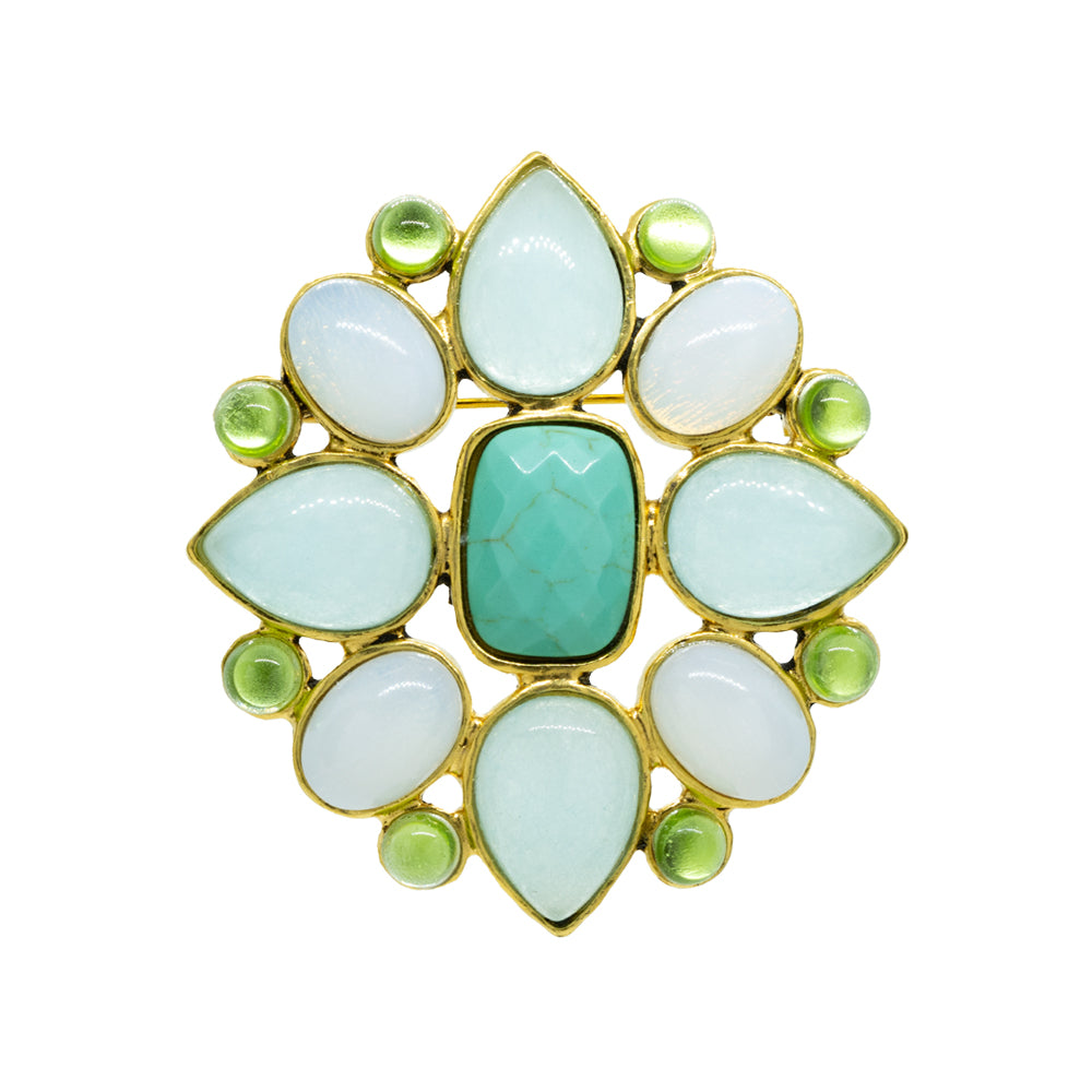 "Turquoise Flower" Brooch