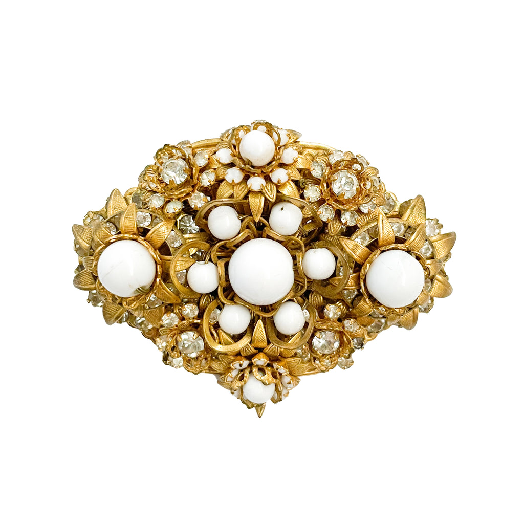 Gold Plated Pearl Brooch